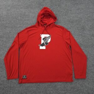 Polo Ralph Lauren Hoodie Mens Large Red Performance P Wing Foot Running Logo